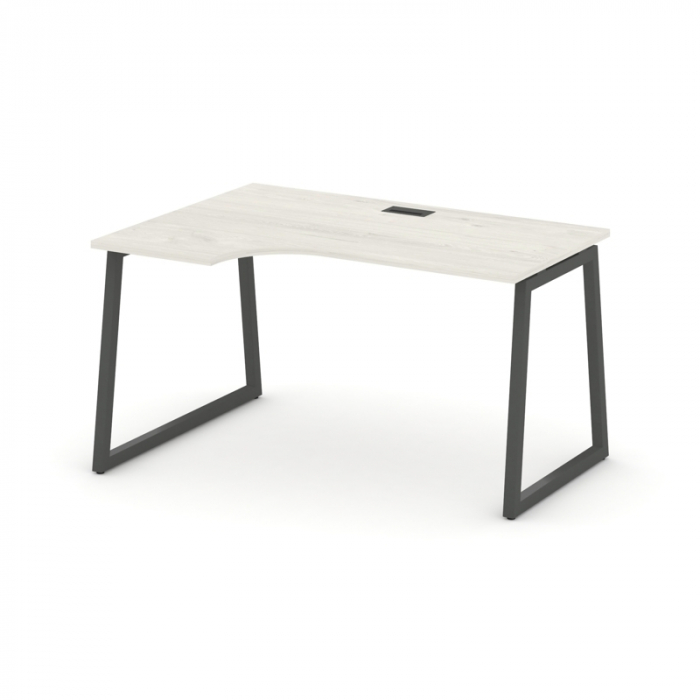 Стайл Проджект Стол рабочий эргоном. SN-4T1.SPA-002(L) Дуб Наварра/Металл Антрацит/Заглушка Пластик