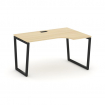 Style Project Стол рабочий эргоном. SN-4T2.SPA-001(R) Акация Лорка/Металл Черный/Заглушка Пластик Че