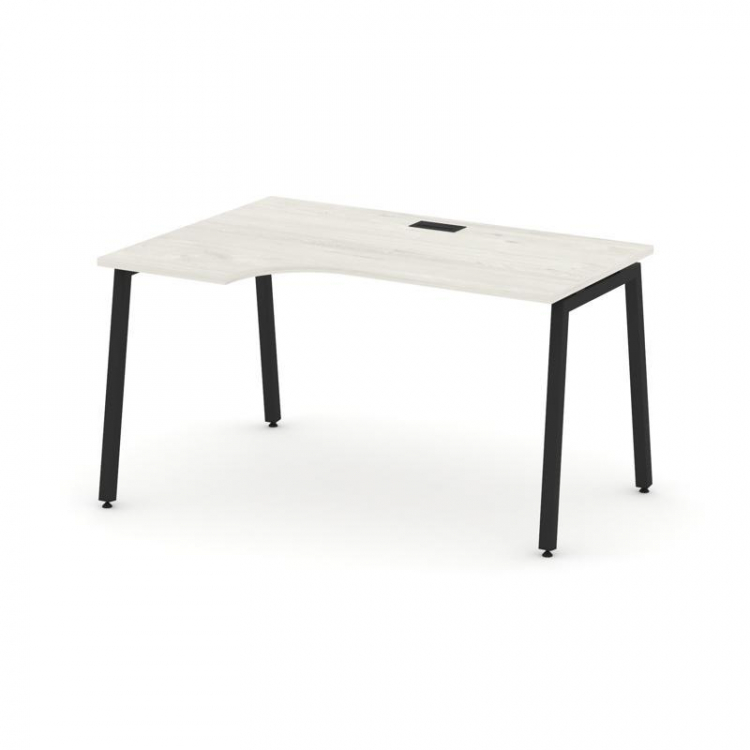 Style Project Стол рабочий эргоном. SN-4A.SPA-022(L) Дуб Наварра/Металл Черный 1580*800/980*750