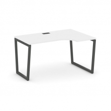 Style Project Стол рабочий эргоном. SN-4T2.SPA-011(R) Белый/Металл Антрацит/Черный Пластик 1380*700/