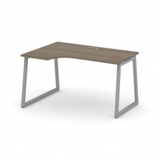 Style Project Стол рабочий эргоном. SN-4T1.SPA-002(L) Вяз Благородный/Металл Серый/Заглушка Пластик
