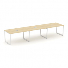 Style Project Стол переговорный SN-4T2.SPRG-022 Акация Лорка/Металл Белый/Заглушка Металл Белый 3540