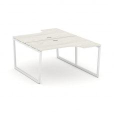 Style Project Рабочая станция эргоном. SN-4T2.DRPA-011 Дуб Наварра/Металл Белый/Заглушка Пластик Бел