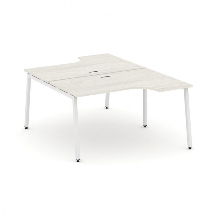 Style Project Рабочая станция эргоном. SN-4A.DRPA-002 Дуб Наварра/Металл Белый 1580*1232/1992*750