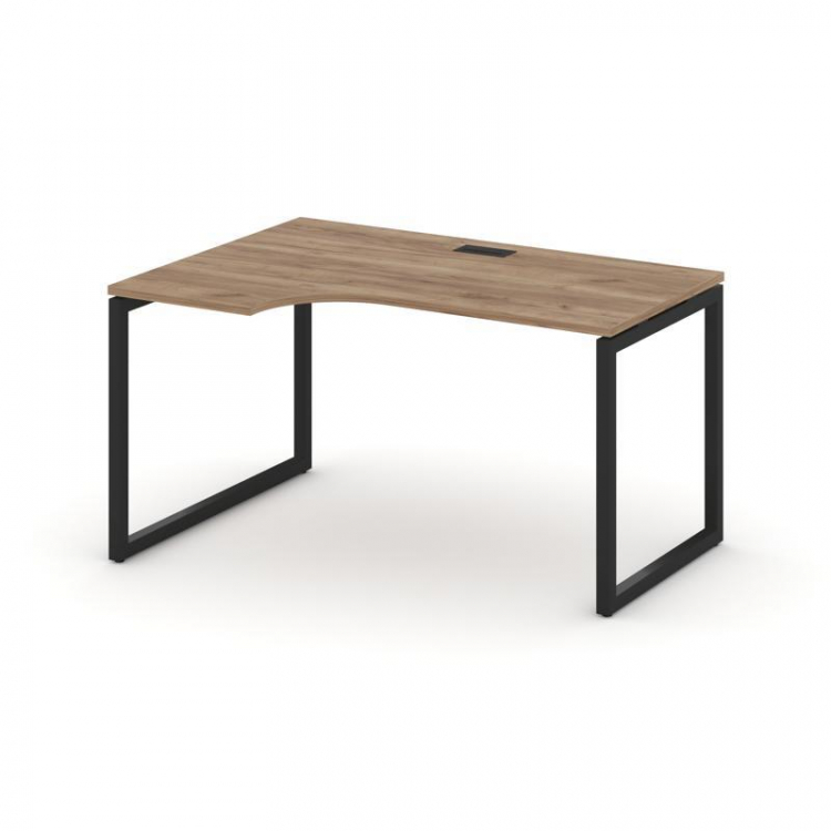 Style Project Стол рабочий эргоном. SN-4O.SPA-002(L) Дуб Табак/Металл Черный 1580*600/980*750