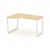 Style Project Стол рабочий эргоном. SN-4T2.SPA-012(L) Акация Лорка/Металл Белый/Заглушка Пластик Бел