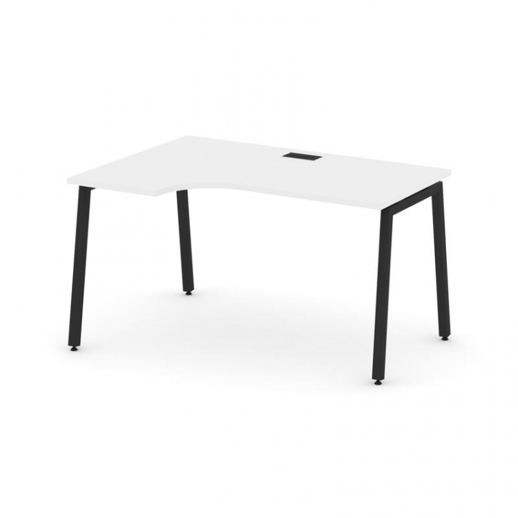 Style Project Стол рабочий эргоном. SN-4A.SPA-002(L) Белый/Металл Черный 1580*600/980*750