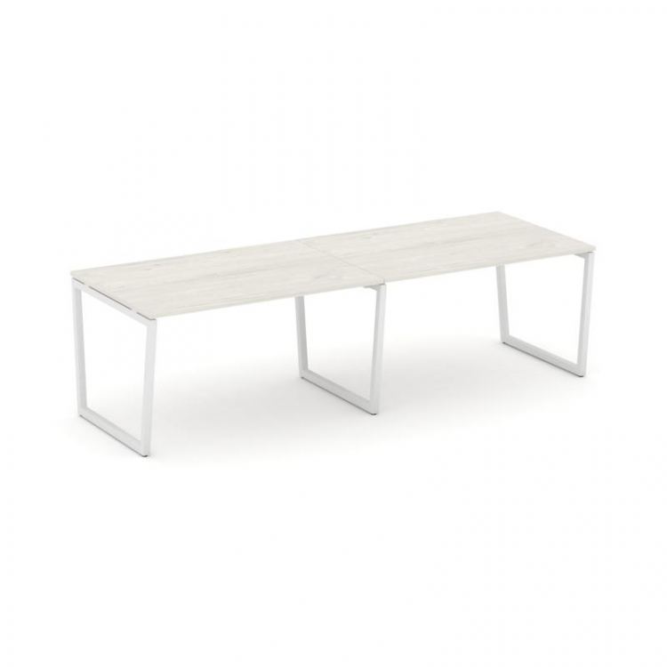 Style Project Стол переговорный SN-4T2.SPRG-014.3 Дуб Наварра/Металл Белый 3160*980*750