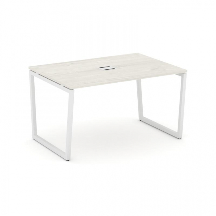 Style Project Стол переговорный SN-4T2.SPRG-003 Дуб Наварра/Металл Белый/Заглушка Металл Белый 1380*