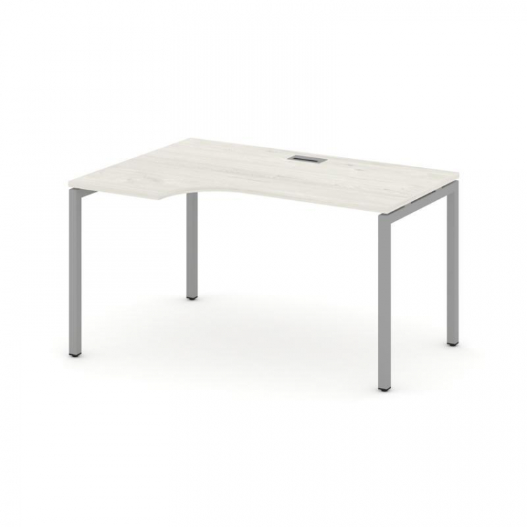 Style Project Стол рабочий эргоном. SN-4P.SPA-002(L) Дуб Наварра/Металл Серый 1580*600/980*750