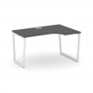 Style Project Стол рабочий эргоном. SN-4T2.SPA-001(R) Антрацит/Металл Белый/Заглушка Пластик Белый 1