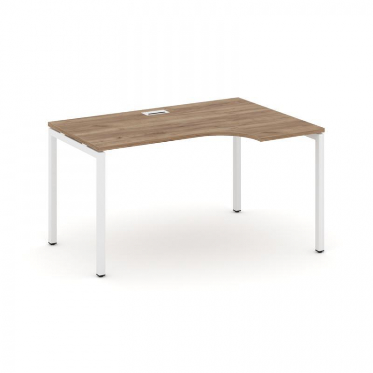 Style Project Стол рабочий эргоном. SN-4P.SPA-002(R) Дуб Табак/Металл Белый 1580*600/980*750