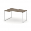 Style Project Стол рабочий эргоном. SN-4O.SPA-001(L) Вяз Благородный/Металл Белый 1380*600/980*750