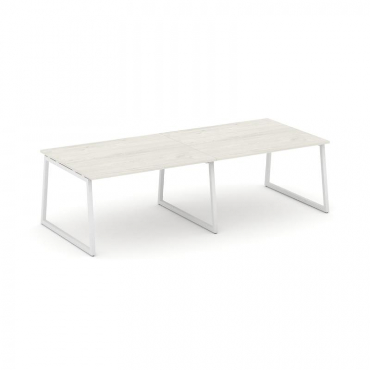 Style Project Стол переговорный SN-4T1.SPRG-043.3 Дуб Наварра/Металл Белый 2760*1180*750
