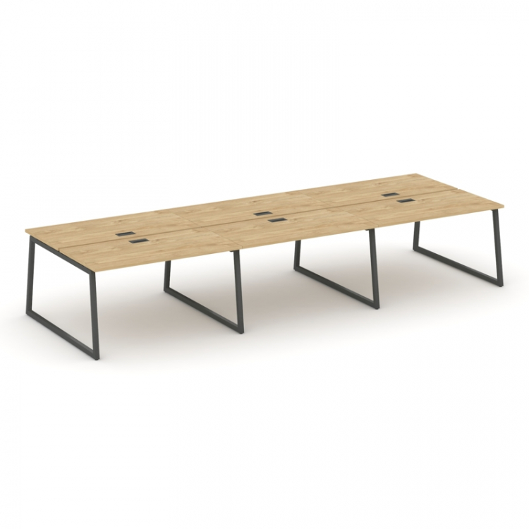 Style Project Рабочая станция 2-х сторон. SN-4T1.DRS-063 Тиквуд Светлый/Металл Антрацит/Заглушка Пла