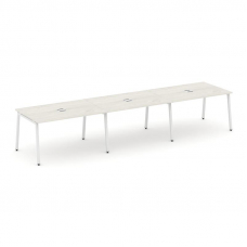 Style Project Стол переговорный SN-4A.SPRG-024 Дуб Наварра/Металл Белый 4740*980*750