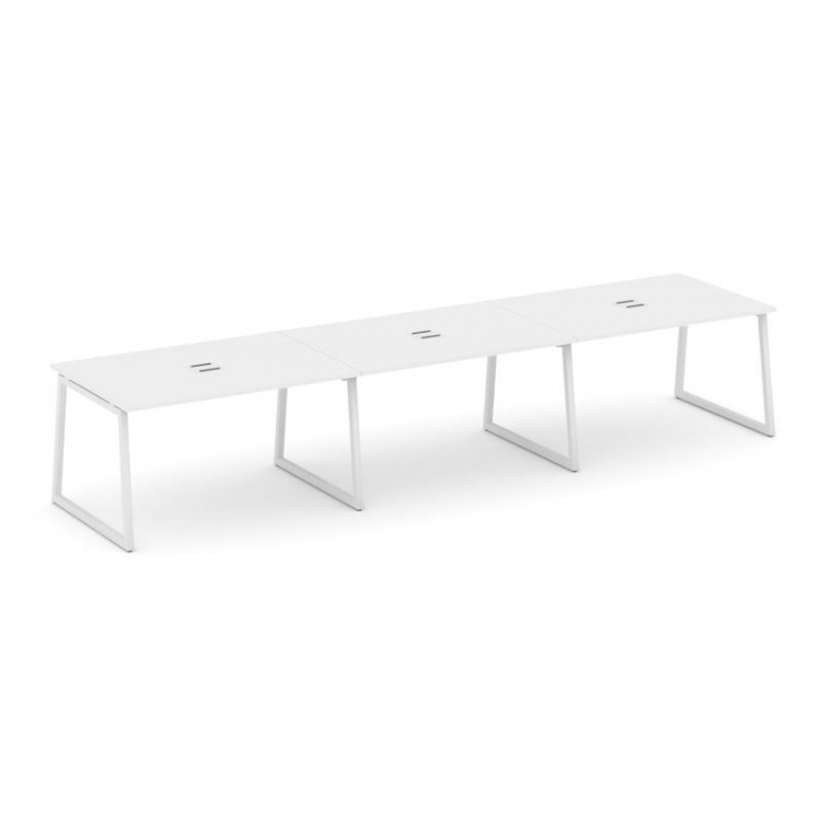 Style Project Стол переговорный SN-4T1.SPRG-024 Белый/Металл Белый/Заглушка Металл Белый 4740*980*75