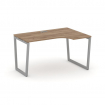 Style Project Стол рабочий эргоном. SN-4T2.SPA-021(R) Дуб Табак/Металл Серый/Заглушка Пластик Серебр