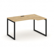 Style Project Стол рабочий эргоном. SN-4O.SPA-022(R) Тиквуд Светлый/Металл Черный 1580*800/980*750