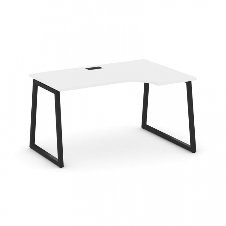 Style Project Стол рабочий эргоном. SN-4T1.SPA-022(R) Белый/Металл Черный/Заглушка Пластик Черный 15