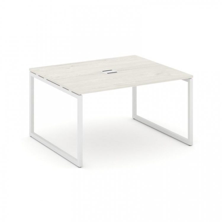 Style Project Стол переговорный SN-4O.SPRG-033 Дуб Наварра/Металл Белый 1380*1180*750