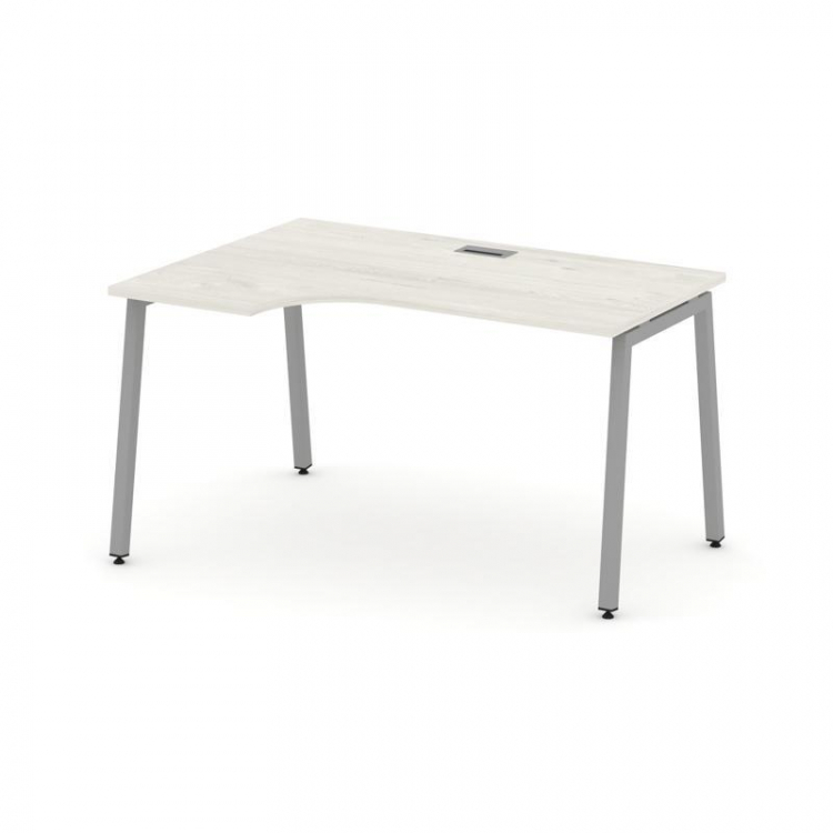 Style Project Стол рабочий эргоном. SN-4A.SPA-022(L) Дуб Наварра/Металл Серый 1580*800/980*750