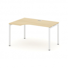 Style Project Стол рабочий эргоном. SN-4P.SPA-001(L) Акация Лорка/Металл Белый 1380*600/980*750
