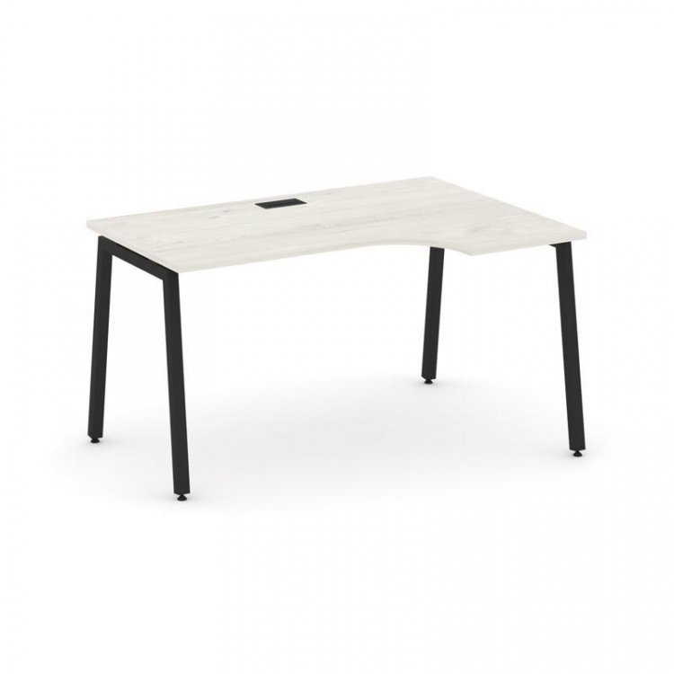Style Project Стол рабочий эргоном. SN-4A.SPA-011(R) Дуб Наварра/Металл Черный 1380*700/980*750