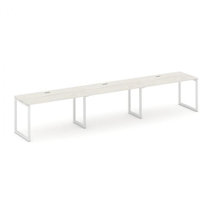 Style Project Рабочая станция 1 сторон. SN-4O.ORS-033 Дуб Наварра/Металл Белый 4140*600*750