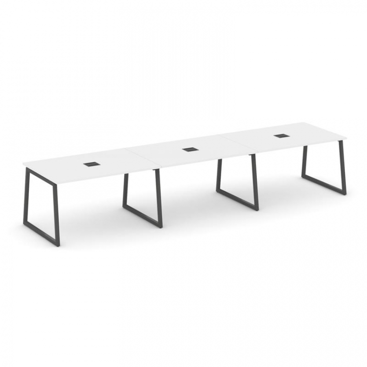 Style Project Стол переговорный SN-4T1.SPRG-024 Белый/Металл Антрацит/Заглушка Металл Антрацит 4740*