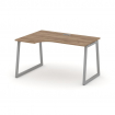 Style Project Стол рабочий эргоном. SN-4T1.SPA-021(L) Дуб Табак/Металл Серый/Заглушка Пластик Серебр