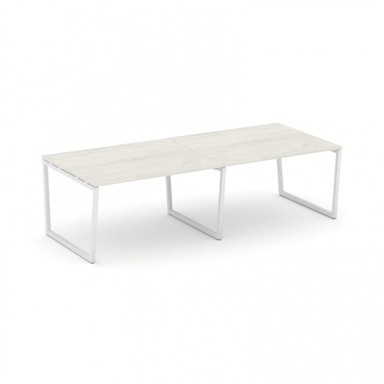 Style Project Стол переговорный SN-4T2.SPRG-044.3 Дуб Наварра/Металл Белый 3160*1180*750