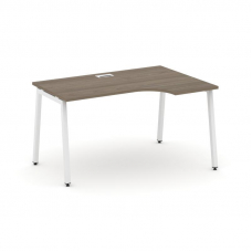 Style Project Стол рабочий эргоном. SN-4A.SPA-001(R) Вяз Благородный/Металл Белый 1380*600/980*750