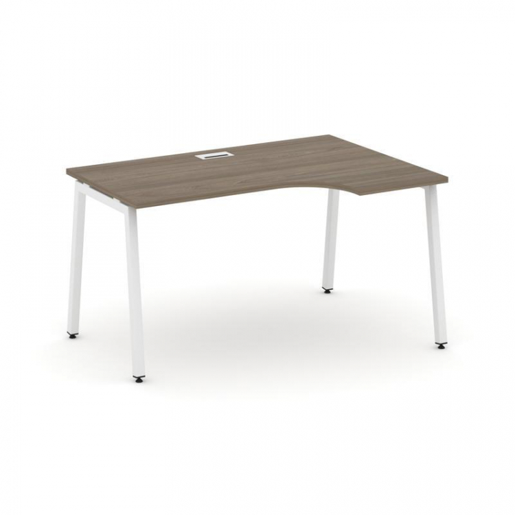 Style Project Стол рабочий эргоном. SN-4A.SPA-001(R) Вяз Благородный/Металл Белый 1380*600/980*750