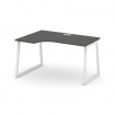 Style Project Стол рабочий эргоном. SN-4T1.SPA-002(L) Антрацит/Металл Белый/Заглушка Пластик Белый 1