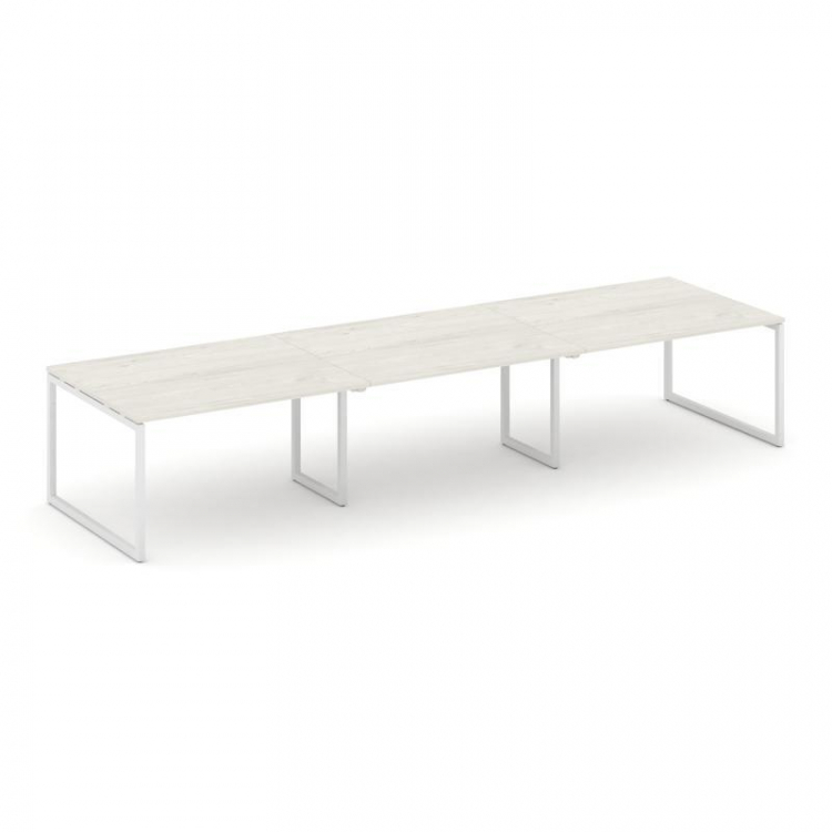 Style Project Стол переговорный SN-4O.SPRG-053.3 Дуб Наварра/Металл Белый 4410*1180*750