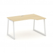 Style Project Стол рабочий эргоном. SN-4T1.SPA-022(R) Акация Лорка/Металл Белый/Заглушка Пластик Бел