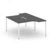Style Project Рабочая станция эргоном. SN-4P.DRPA-012 Антрацит/Металл Белый 1580*1432/1992*750
