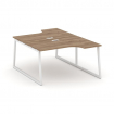 Style Project Рабочая станция эргоном. SN-4T1.DRPA-021 Дуб Табак/Металл Белый/Заглушка Пластик Белый
