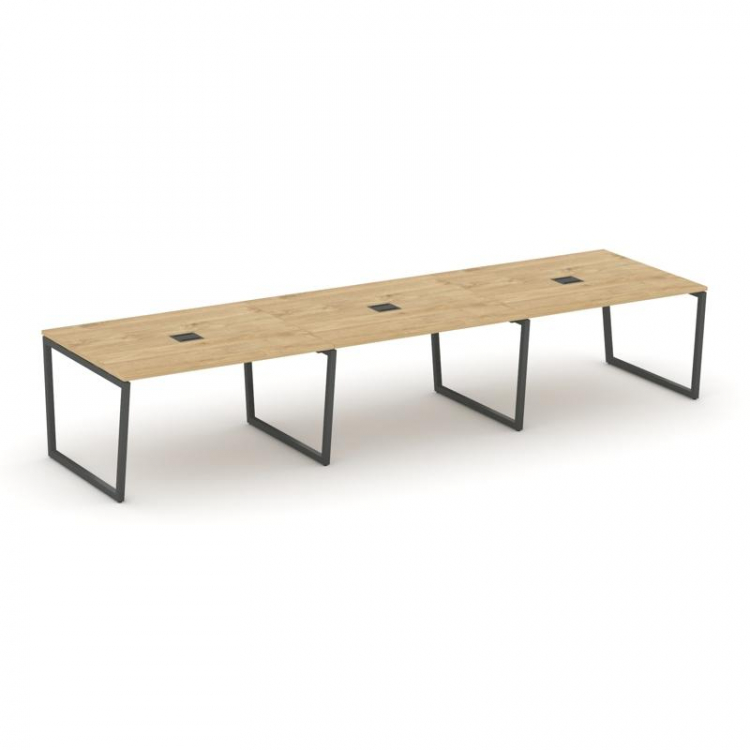 Style Project Стол переговорный SN-4T2.SPRG-054 Тиквуд Светлый/Металл Антрацит/Заглушка Металл Антра