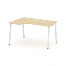Style Project Стол рабочий эргоном. SN-4A.SPA-002(L) Акация Лорка/Металл Белый 1580*600/980*750