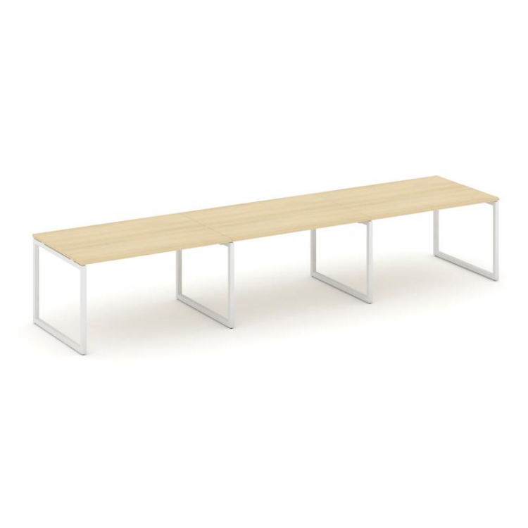 Style Project Стол переговорный SN-4O.SPRG-022.3 Акация Лорка/Металл Белый 3540*980*750