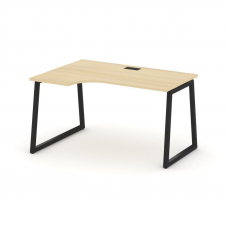 Style Project Стол рабочий эргоном. SN-4T1.SPA-022(L) Акация Лорка/Металл Черный/Заглушка Пластик Че