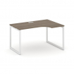 Style Project Стол рабочий эргоном. SN-4O.SPA-012(R) Вяз Благородный/Металл Белый 1580*700/980*750