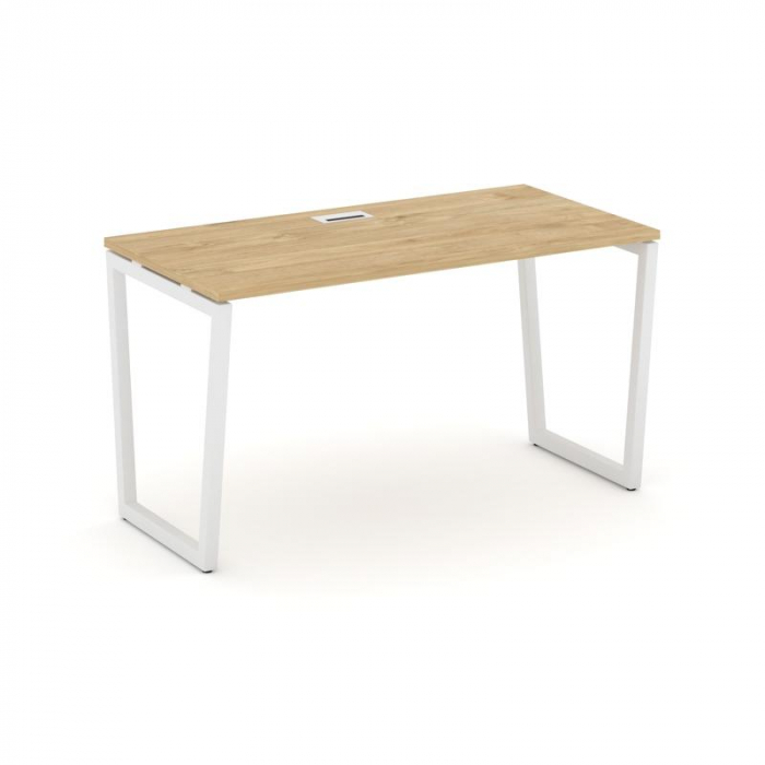 Style Project Стол письменный SN-4T2.SP-023 Тиквуд Светлый/Металл Белый/Заглушка Пластик Белый 1380*