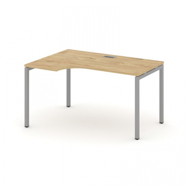 Style Project Стол рабочий эргоном. SN-4P.SPA-021(L) Тиквуд Светлый/Металл Серый 1380*800/980*750