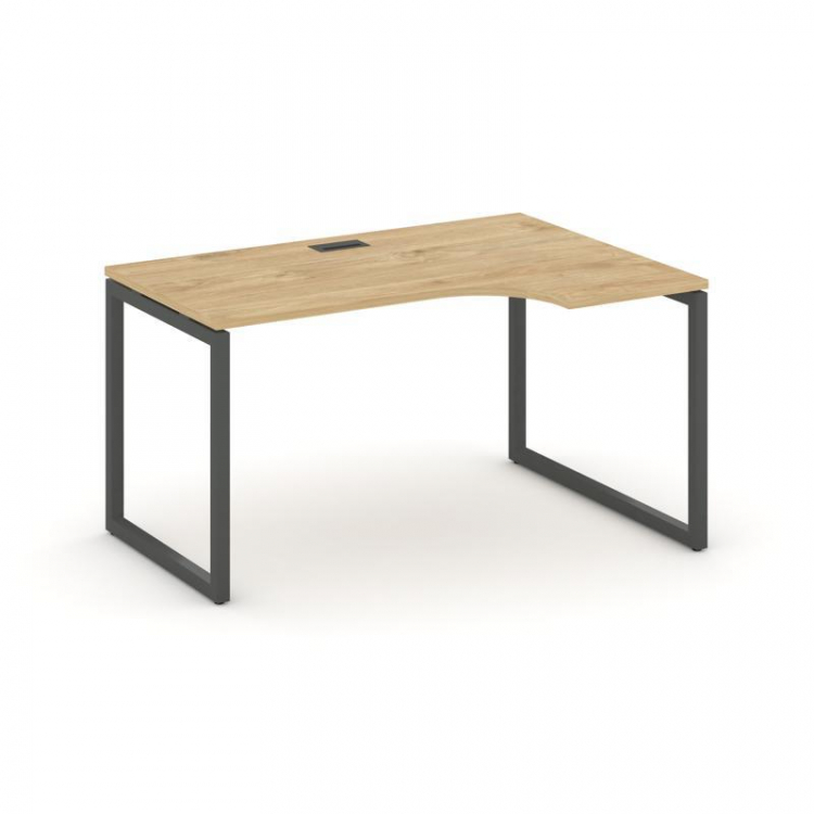 Style Project Стол рабочий эргоном. SN-4O.SPA-011(R) Тиквуд Светлый/Металл Антрацит 1380*700/980*750