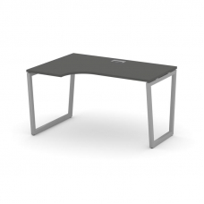 Style Project Стол рабочий эргоном. SN-4T2.SPA-022(L) Антрацит/Металл Серый/Заглушка Пластик Серебри