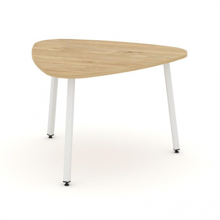 Style Project Стол переговорный SN-4.SPRG-71.3 Тиквуд Светлый/Металл Белый 1200*1200*750