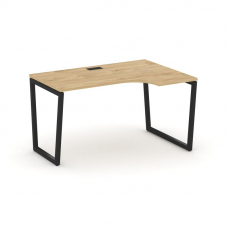 Style Project Стол рабочий эргоном. SN-4T2.SPA-022(R) Тиквуд Светлый/Металл Черный/Заглушка Пластик